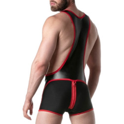LEADER Body Singlet BRUT Noir-Rouge